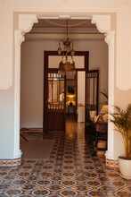 Entrance Of Classic Styled Villa With Azulejo Tiles Floor
