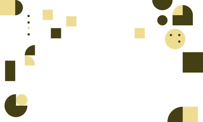 Fototapete - minimalist background with oliv green and yellow geometric shapes with place for text. vector illustration
