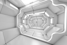 White Interior Of A Spaceship
