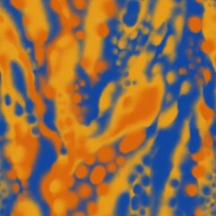 Wall Mural - Watercolor abstract blurred pattern in orange and blue colors. Colorful liquid that flows