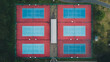 Six tennis courts from the top view