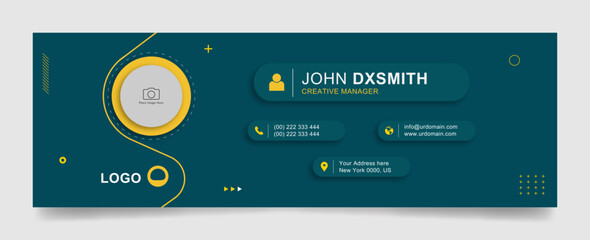Wall Mural - Modern Business email signature template with an author photo place