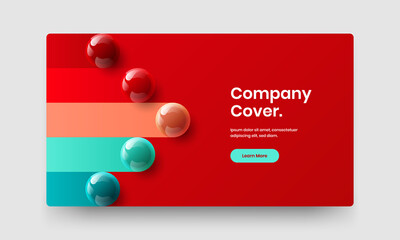 Isolated company identity design vector illustration. Abstract 3D spheres corporate brochure concept.