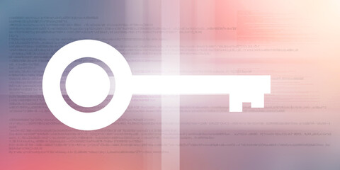 Poster - house protection key. 2D illustration
