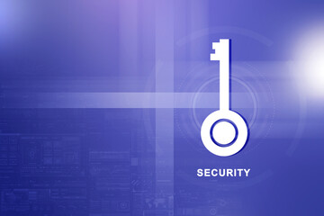Poster - house protection key. 2D illustration