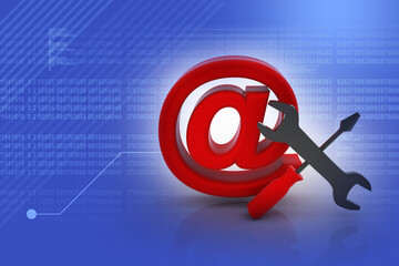 Poster - 3d illustration e mail technical service