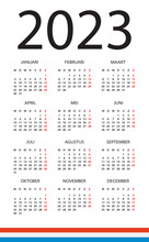 Vector Template Illustration Of Color 2023 Calendar - Dutch Version