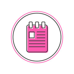 Poster - Filled outline Notebook icon isolated on white background. Spiral notepad icon. School notebook. Writing pad. Diary for school. Vector