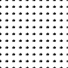 Poster - Square seamless background pattern from geometric shapes. The pattern is evenly filled with big black thumb up symbols. Vector illustration on white background