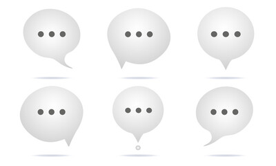 Poster - 3D speak bubble text set,  message box realistic, chatting box,  Balloon style of thinking sign symbol. vector illustration. EPS10