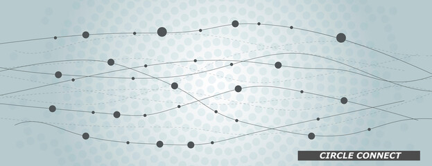 Fototapete - Abstract pattern with smooth lines and circles. Motion shapes texture wallpaper. Vector background. Curve geometric dynamic element