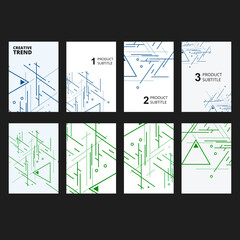 Aufkleber - Vector geometric background with triangles. Cover technology pattern. Abstract lines and tiangular shapes