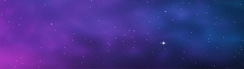 Night blue starry sky, purple galaxy background