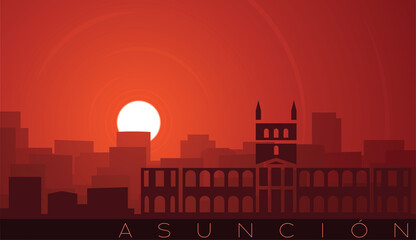 Asuncion Low Sun Skyline Scene
