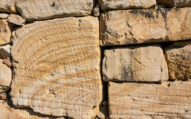 Brown rock wall with random pattern