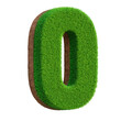 number 0 on grass in 3d render