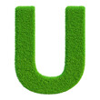 letter U of the alphabet in grass in 3d render