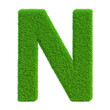 letter N of the alphabet in grass in 3d render