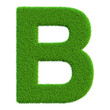letter B of the alphabet in grass in 3d render