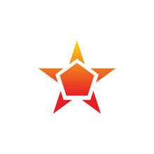 Red Polygon Star Logo Design