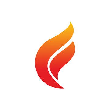 initial letter f flame logo design