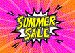 © Tkz26 Graphics - アメコミ素材SUMMER SALE illustration halftone dot versus comic. Comics book template background. Pop art colorful backdrop.