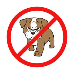 Wall Mural - Vector No Bulldog Sign on White Background