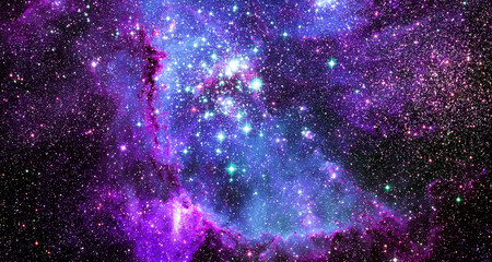 Wall Mural - multicolor outer space. star field and nebula in deep space many light years far from planet earth. 