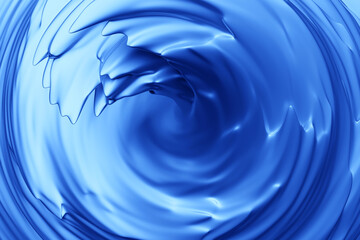 Poster - 3D illustration of a hypnotic pattern.  Abstract blue shimmering circles and glitter. Luxurious background design
