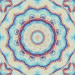 Fototapete - Vector seamless mosaic art pattern. Art background.