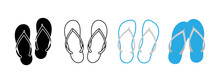 Flip Flop Icon Set Design Template Vector Illustration