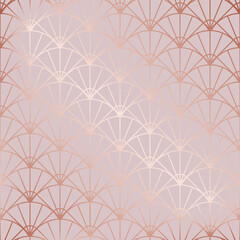 Poster - Glam fancy seamless pattern. Pink background with marble effect. Repeated art deco wallpaper. Beauty rose gold texture. Repeating geo design for prints. Repeat geometric patern. Vector illustration