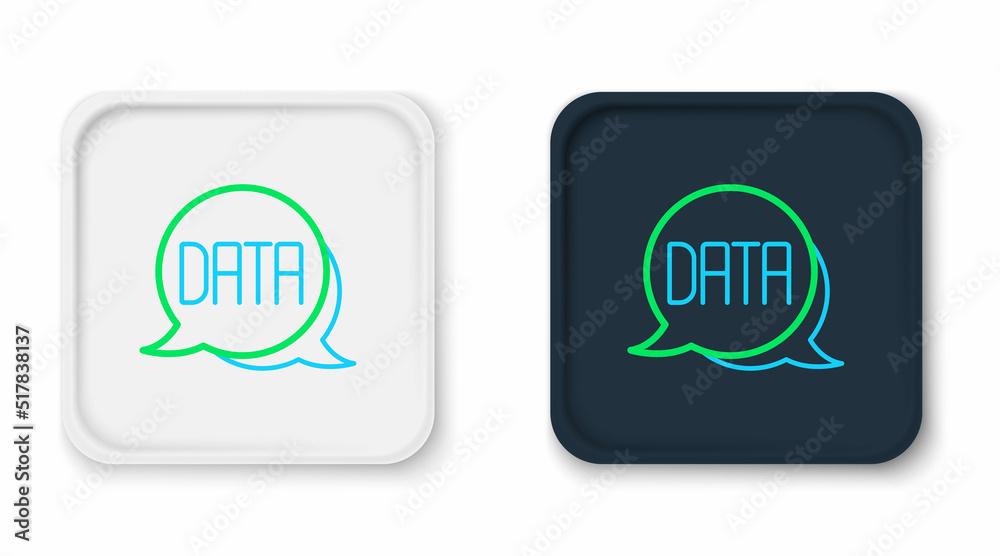 Line Data analysis icon isolated on white background. Business data ...