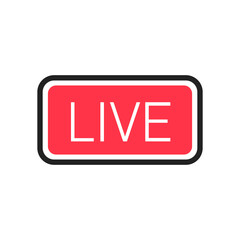 Poster - Live stream icon isolated on white background. Symbol, emblem. Vector illustration.