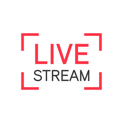 Poster - Live Stream sign. Good to use web design, live broadcast on social media. Vector illustration..