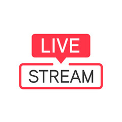 Poster - Live stream logo isolated on white background. Social media icon. Vector illustration..