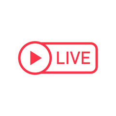 Poster - Live stream icon or button isolated on white background. Online broadcast logo. Vector illustration..