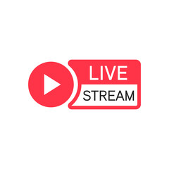 Poster - Live stream button. Online stream symbol. Social media. Vector illustration..