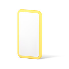Poster - Smartphone empty screen yellow design isometric cellphone user interface template 3d icon vector