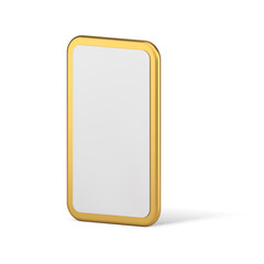 Poster - Smartphone golden isometric design empty screen user interface cyber application 3d icon vector