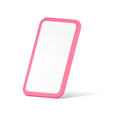 Poster - Pink smartphone empty screen internet advertising isometric gadget realistic 3d icon vector