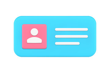 Poster - Digital user interface badge contact avatar personal identification technology 3d icon vector