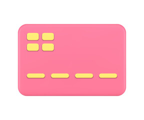 Wall Mural - Pink credit card banking account e money financial security contactless payment 3d icon vector