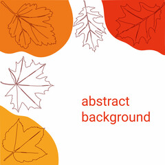 Wall Mural - Background from autumn leaves. Autumn leaves in one line style. Vector illustration.