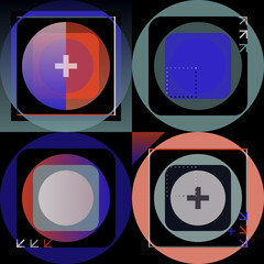 Poster - Pop Art Aesthetics Abstract Vector Pattern With Weird Geometric Shapes And Bizarre Artistic Forms