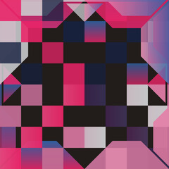 Aufkleber - digital collage graphics pattern made with generative art elements and vector geometric shapes