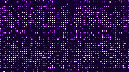 Poster - abstract background with purple glowing dots. grid of blinking dots. the flow of scientific data in 