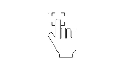 Aufkleber - Black line Fingerprint icon isolated on white background. ID app icon. Identification sign. Touch id. 4K Video motion graphic animation