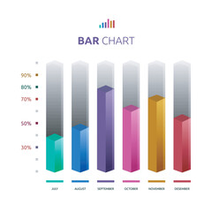 Bar Graph Chart Business Statistic Data Infographic Template