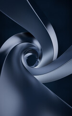 metallic curve geometry background, 3d rendering.